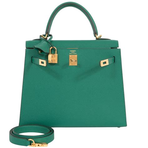 HERMES Epsom Kelly Sellier 25 Vert Vertigo 